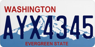 WA license plate AYX4345