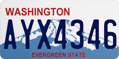 WA license plate AYX4346