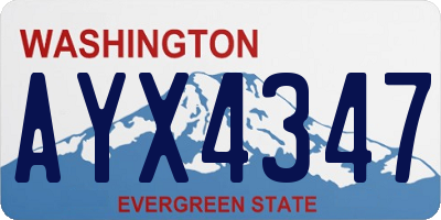 WA license plate AYX4347