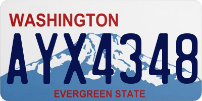 WA license plate AYX4348