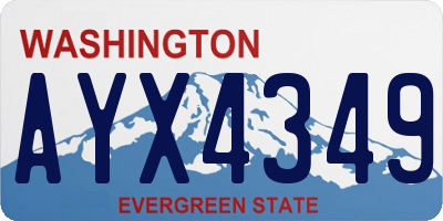 WA license plate AYX4349