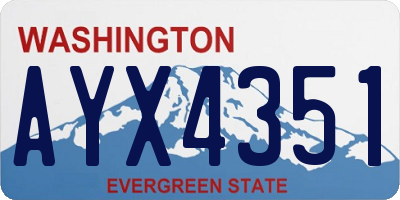 WA license plate AYX4351