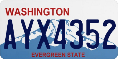 WA license plate AYX4352