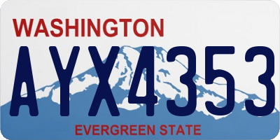 WA license plate AYX4353