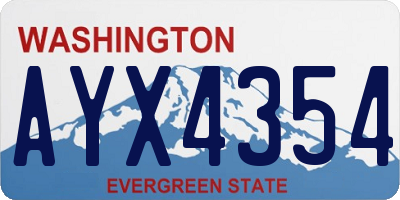 WA license plate AYX4354