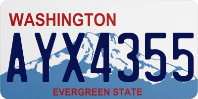 WA license plate AYX4355