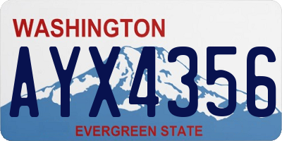 WA license plate AYX4356