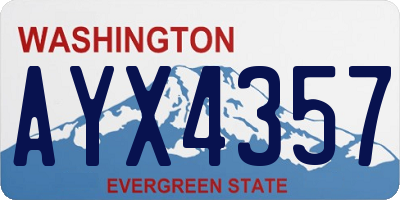 WA license plate AYX4357