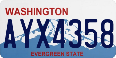 WA license plate AYX4358