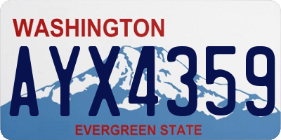 WA license plate AYX4359