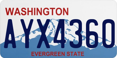 WA license plate AYX4360