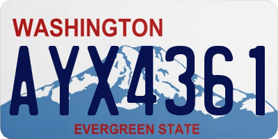 WA license plate AYX4361