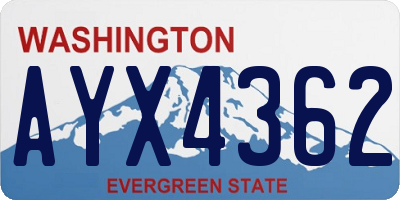 WA license plate AYX4362