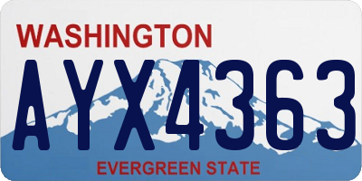 WA license plate AYX4363