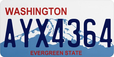 WA license plate AYX4364