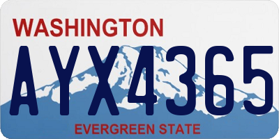 WA license plate AYX4365