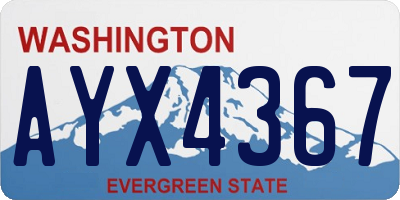 WA license plate AYX4367