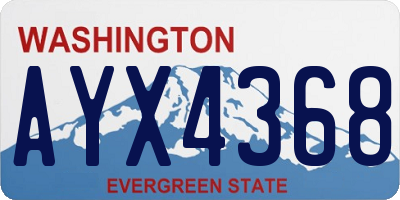 WA license plate AYX4368