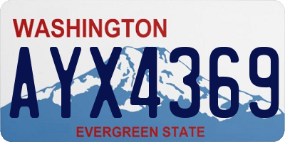 WA license plate AYX4369