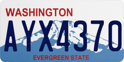 WA license plate AYX4370