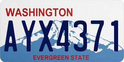 WA license plate AYX4371