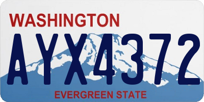 WA license plate AYX4372