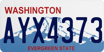 WA license plate AYX4373