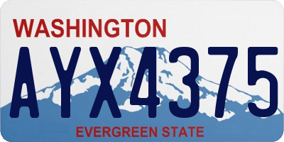 WA license plate AYX4375