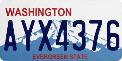 WA license plate AYX4376