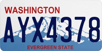 WA license plate AYX4378