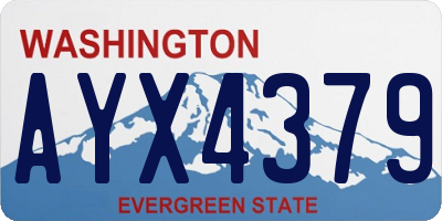 WA license plate AYX4379