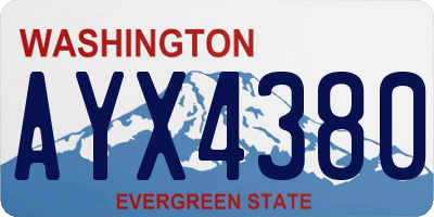 WA license plate AYX4380