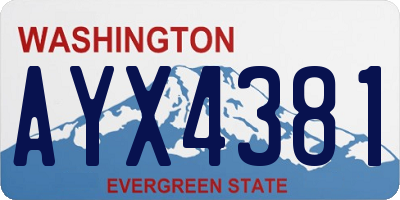 WA license plate AYX4381