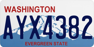 WA license plate AYX4382