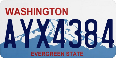 WA license plate AYX4384