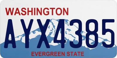 WA license plate AYX4385