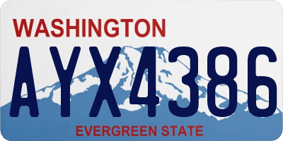 WA license plate AYX4386