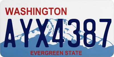 WA license plate AYX4387