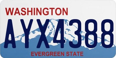 WA license plate AYX4388