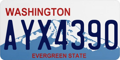 WA license plate AYX4390