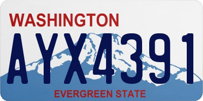 WA license plate AYX4391