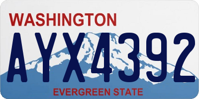 WA license plate AYX4392