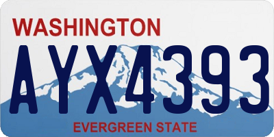 WA license plate AYX4393