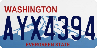 WA license plate AYX4394