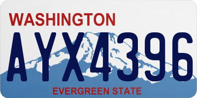 WA license plate AYX4396