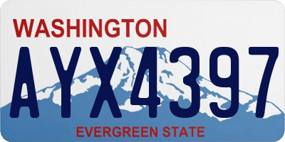 WA license plate AYX4397