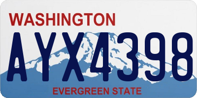 WA license plate AYX4398