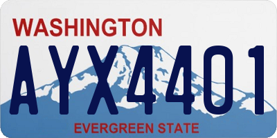 WA license plate AYX4401