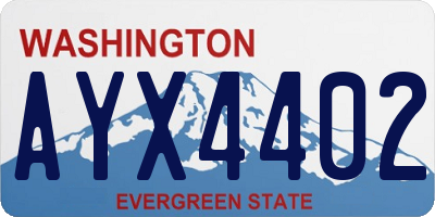 WA license plate AYX4402