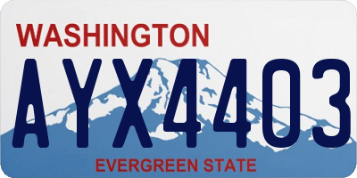 WA license plate AYX4403